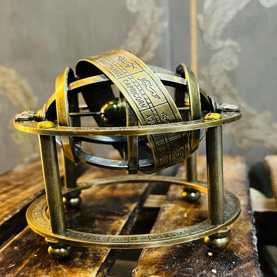 Handmade Antique Brass Engraved Armillary Sphere Astrolabe Maritime Nautical Collectible