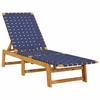 2 Piece Sun Lounger Set Dark Blue Solid Acacia Wood and Fabric