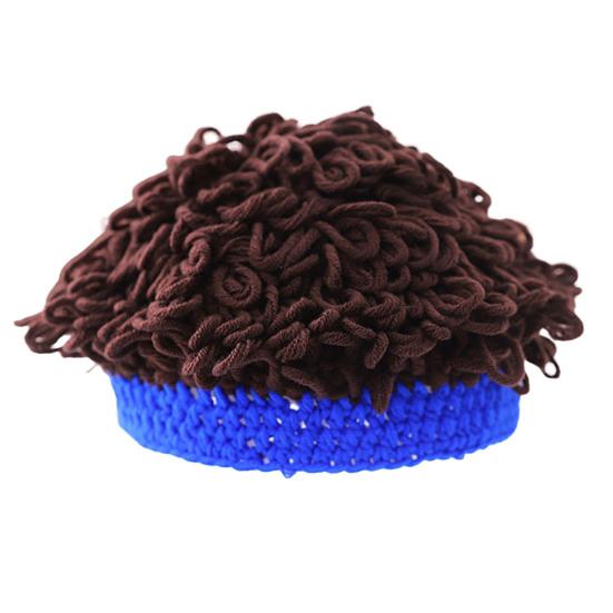 Baby Wig Cap Cute Comfortable Dress Up Knitting Infant Toddler Photo Short Curly Explosion Wig Hat for Daily Wear