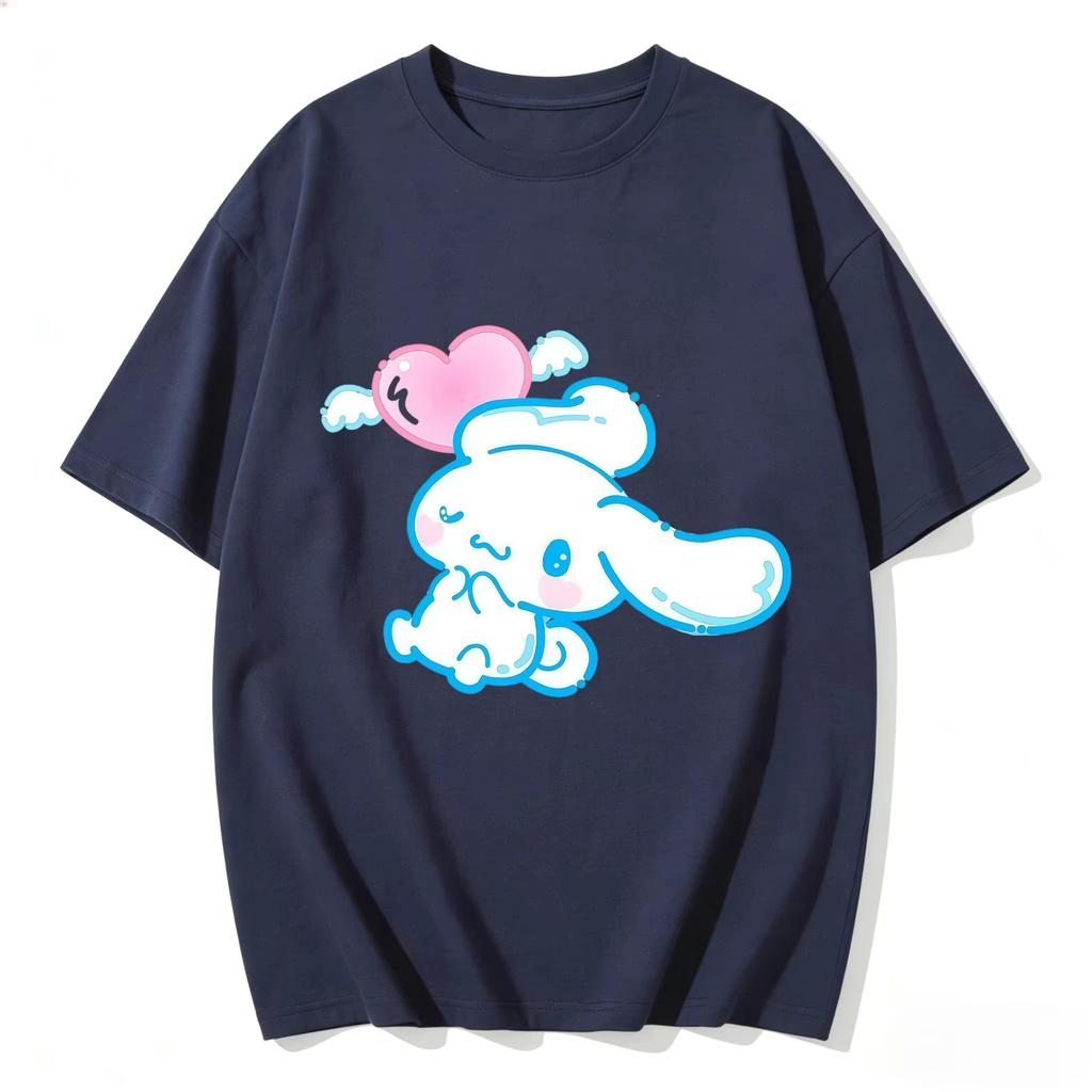 New Summer Cute Cinnamoroll TShirts Soft Cotton Short Sleeve Tees for Parents Kids Breathable Casual Daily Outfit Tops