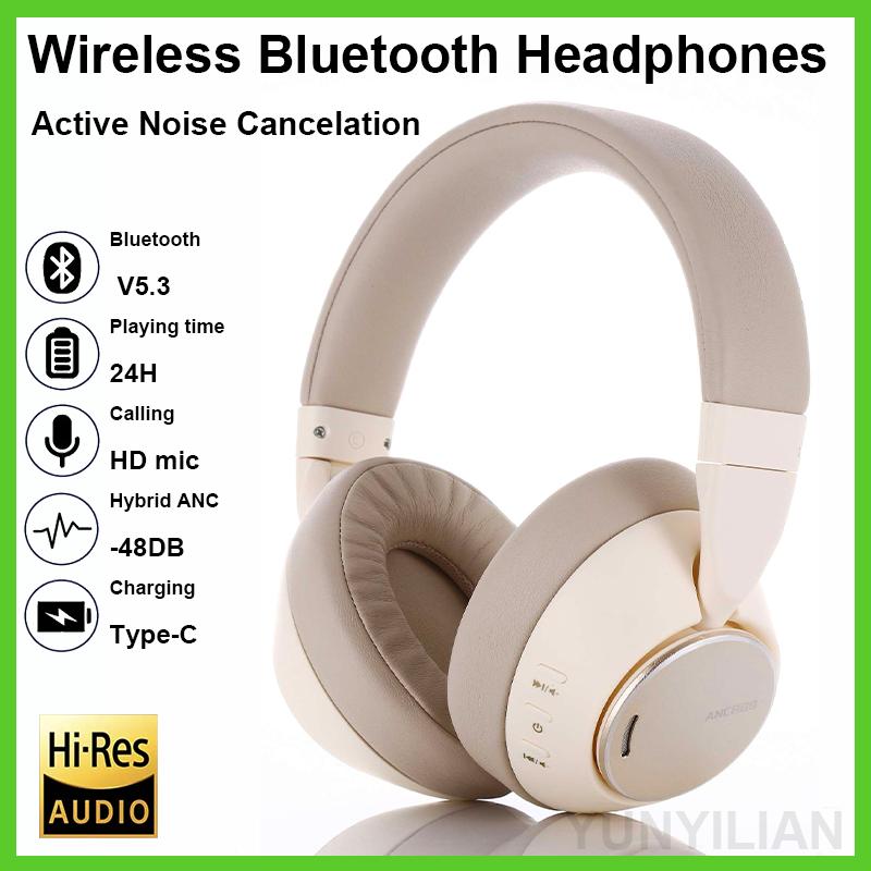 Y889 Bluetooth-Kopfhörer -48db Aktive Geräuschunterdrückung Bluetooth-Kopfhörer ANC-Max Headsets HiFi Stereo-Ohrhörer