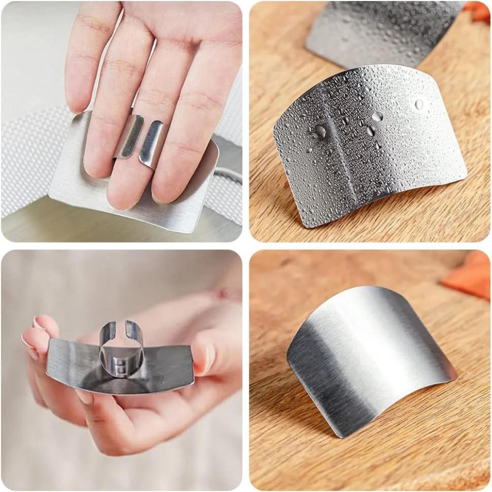 Stainless Steel Finger Guard, 2PCS Finger Protector Finger Guard For Cutting Kitchen Tool Protector Avoid Hurting When Cutting In Kitchens