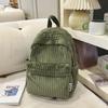 Schoolbag Solid Color Corduroy Backpack Bag Women's New 1011 Fashion Simple Small Backpack Casual Student Going Out Schoolbag