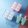 Silicone Ice Cream Mould Block 6 Cavity Frozen Molds Icy Pole Jelly Popsicle Mold with Reuseable Sticks Kitchen Accessories
