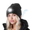 Gorros de Tricô Personalizados com Luz LED e Fones de Ouvido Bluetooth Sem Fio Recarregáveis por USB Chapéu para Corrida para Pesca Noturna