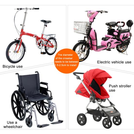 Conector Umbrelă Telescopic Pliabil Metalic Suporturi Umbrelă Reglabile pentru Scaun cu Rotile