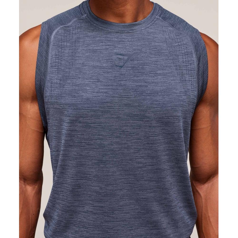 Gymshark Versatile Seamless Tank Iron Blue Navy A3b2v Uc8n