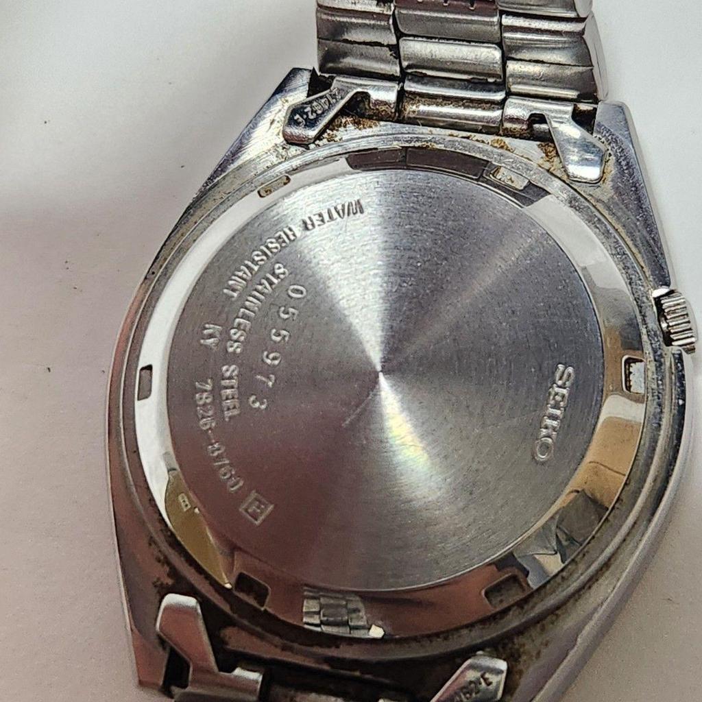 Used Vintage Seiko 5 Day Date Automatic Winding Line Pattern Men's Working Item Y2K SEIKO
