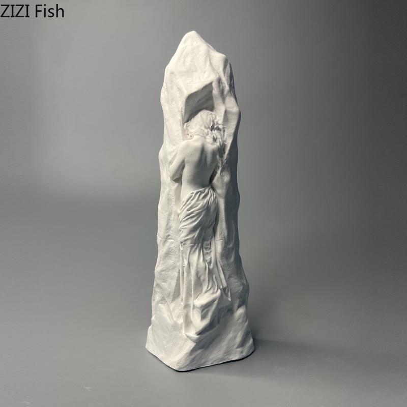 Minimalism Woman Plaster Statue Desk Decoration Creative Figures Artwork Ornaments Characters Sculpture Room Aesthetic Decor