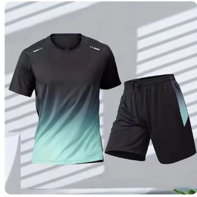 Men Gradient Suit Breathable Comfortable Tennis Sport Casual Outdoor Sport Wear Women's Badminton T-shirt Loose Running Clothing