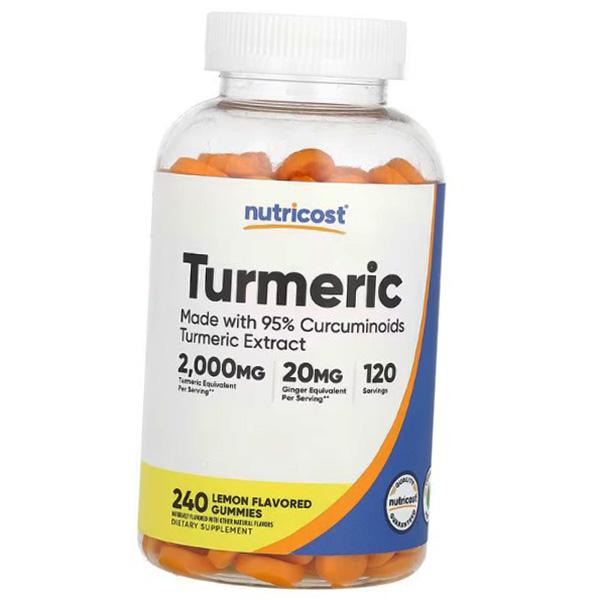 

Turmeric, Ginger and Black Pepper Extract, Turmeric Gummies, Nutricost (71647095) 240tab Lemon