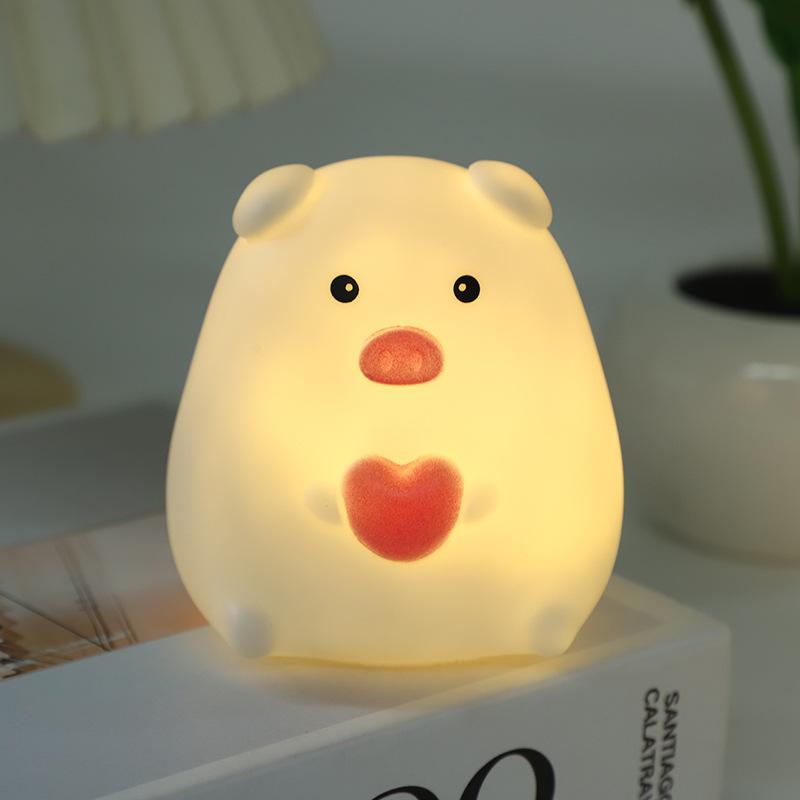 

Kawaii Bunny Night Light Creative Lights Decoration Спальня Кровать Настольная Лампа pig+gift bag