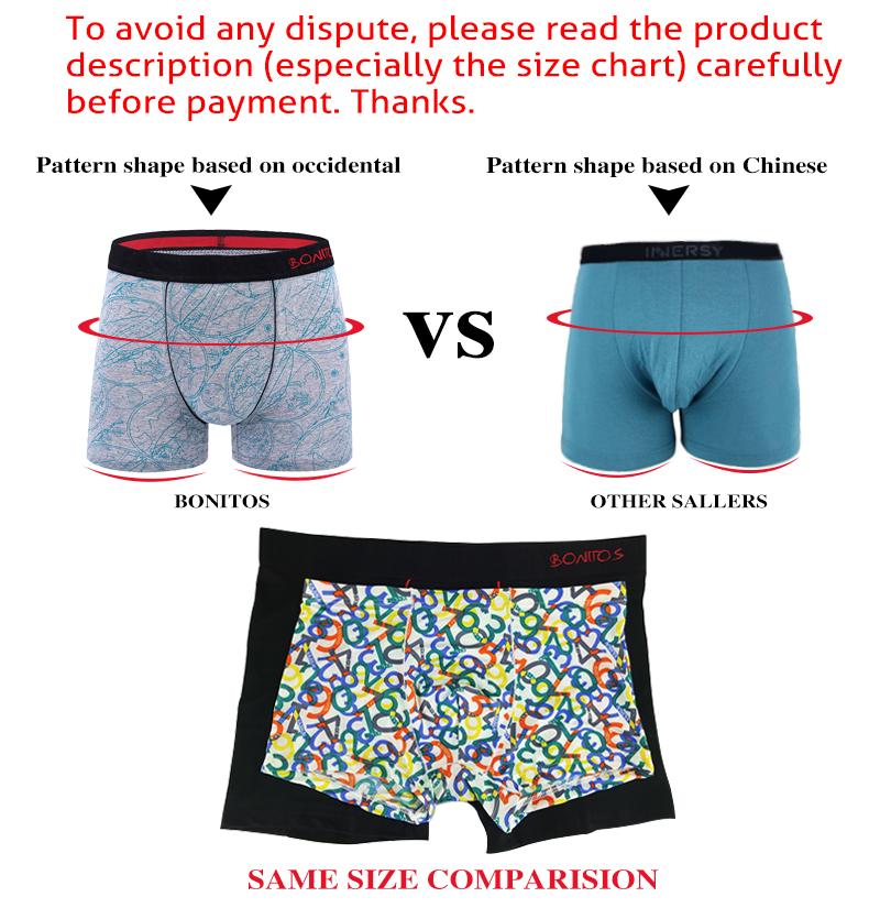 BONITOS 3ks sexy pánské kalhotky ventilační boxerky pro pánské spodky Bavlněné pánské spodní prádlo Značka