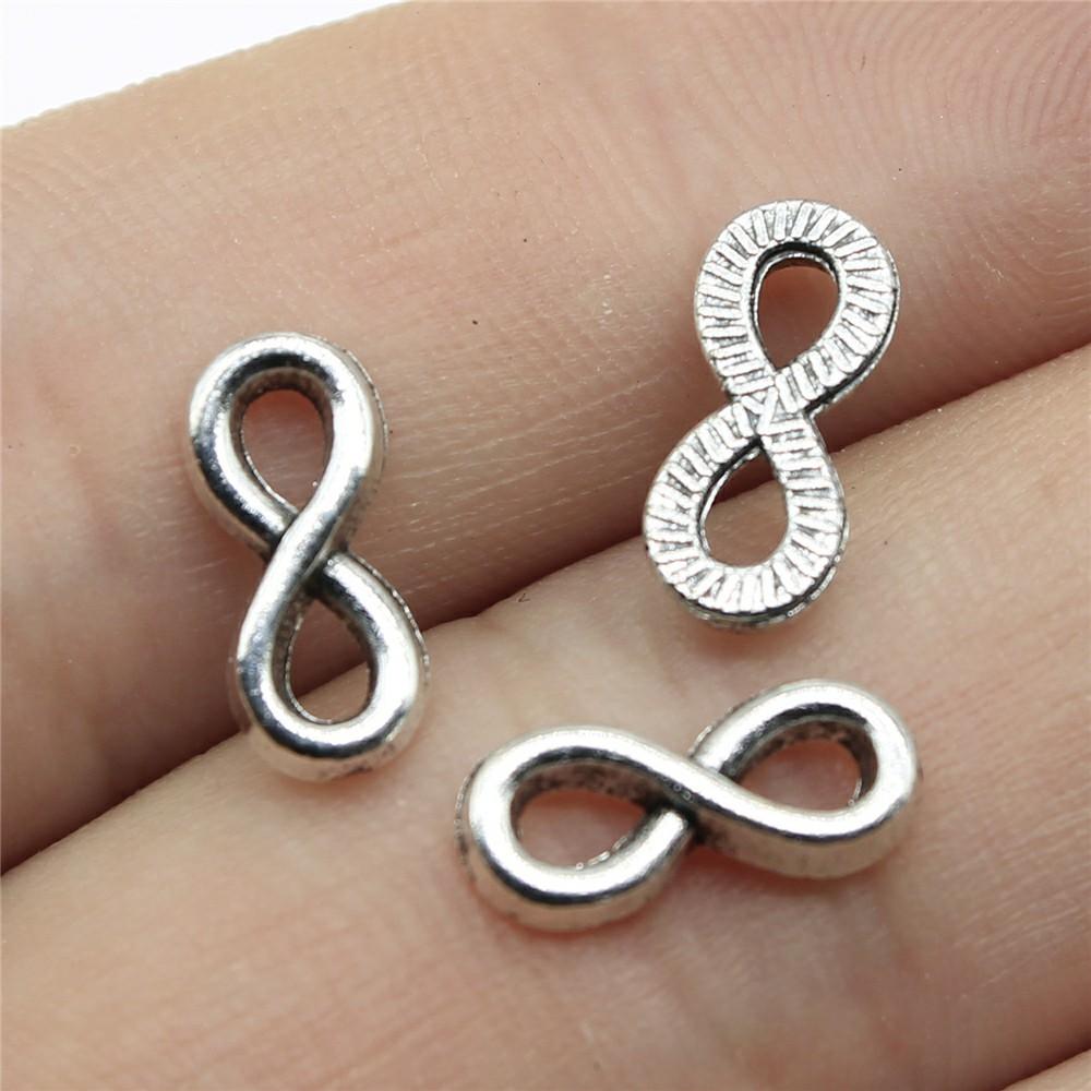 10pcs Charms Infinity Symbol Antique Silver Color Plated For DIY Jewelry Making Infinity Connector Charms