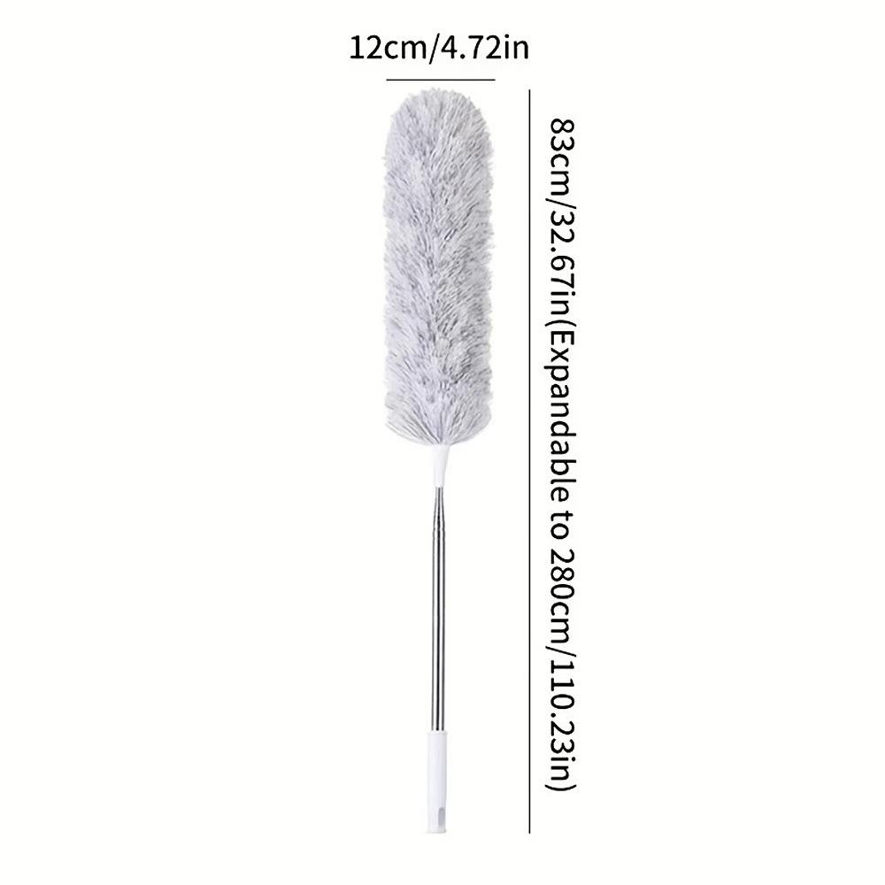 2.8m Extra Long Telescopic Bendable Feather Duster for Cobwebs - Non-Shedding