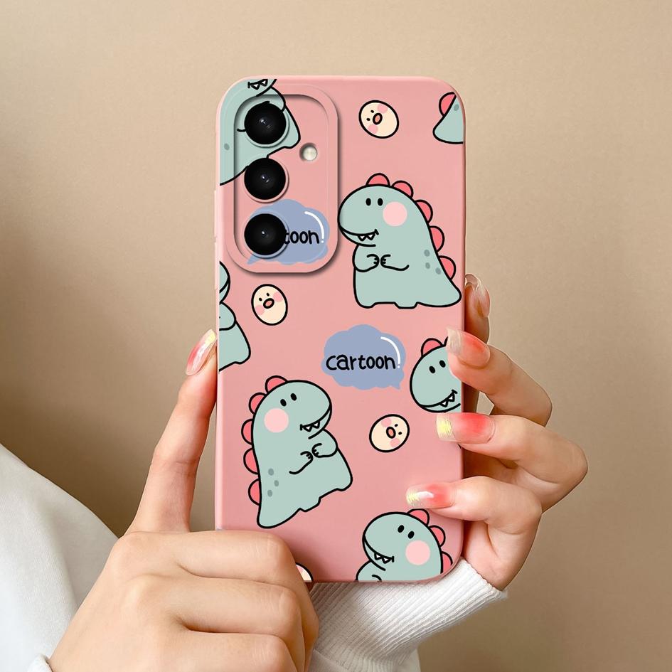 Funda para Teléfono Para Samsung A05 A36 A56 A26 S25 Plus Ultra F14 A05S A16 Funda Silicona Líquida Encantadora Cubierta de Dinosaurio A Prueba de Golpes Protectora Para Samsung Capas