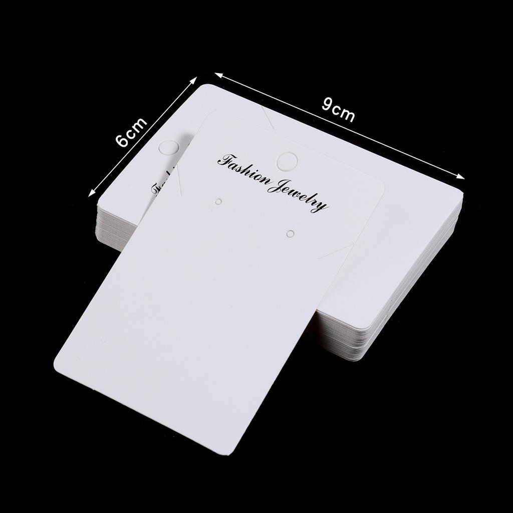 50pcs Earrings Display Card White Paper Jewelry Packaging Paperboard For DIY Necklace Bracelet Small Business Material Supplies