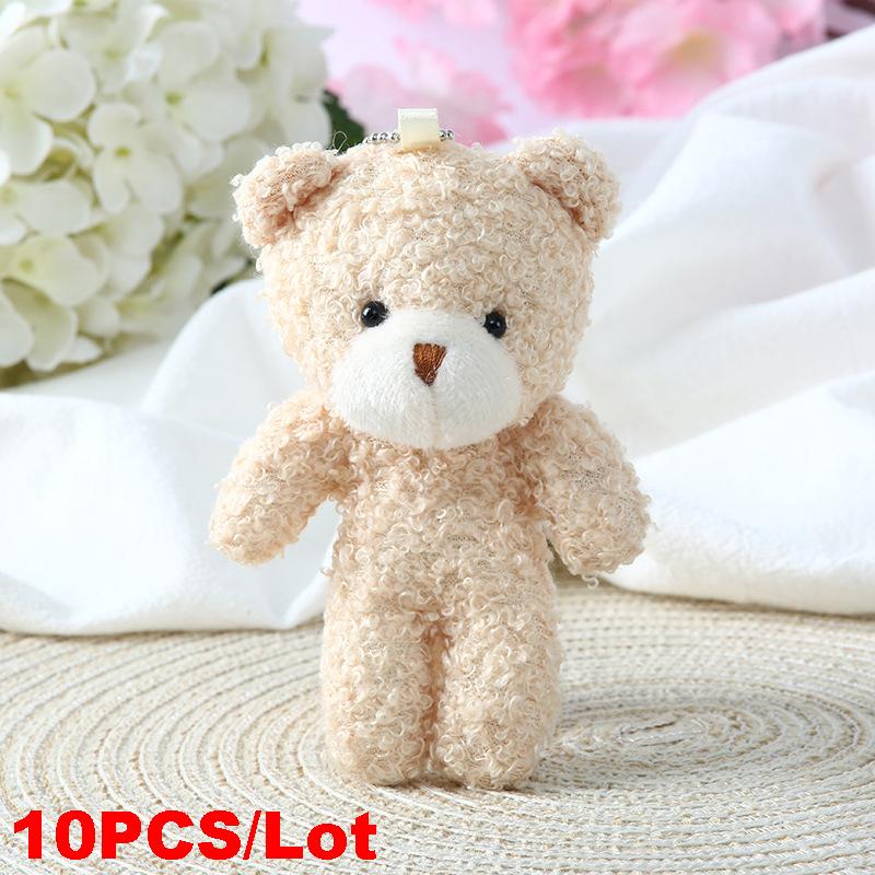 

10 шт. милый плюшевый медведь румянец сиамский плюшевый медведь игрушка брелок сумка кулон букет аксессуары подарок на событие маленький подарок 11cm