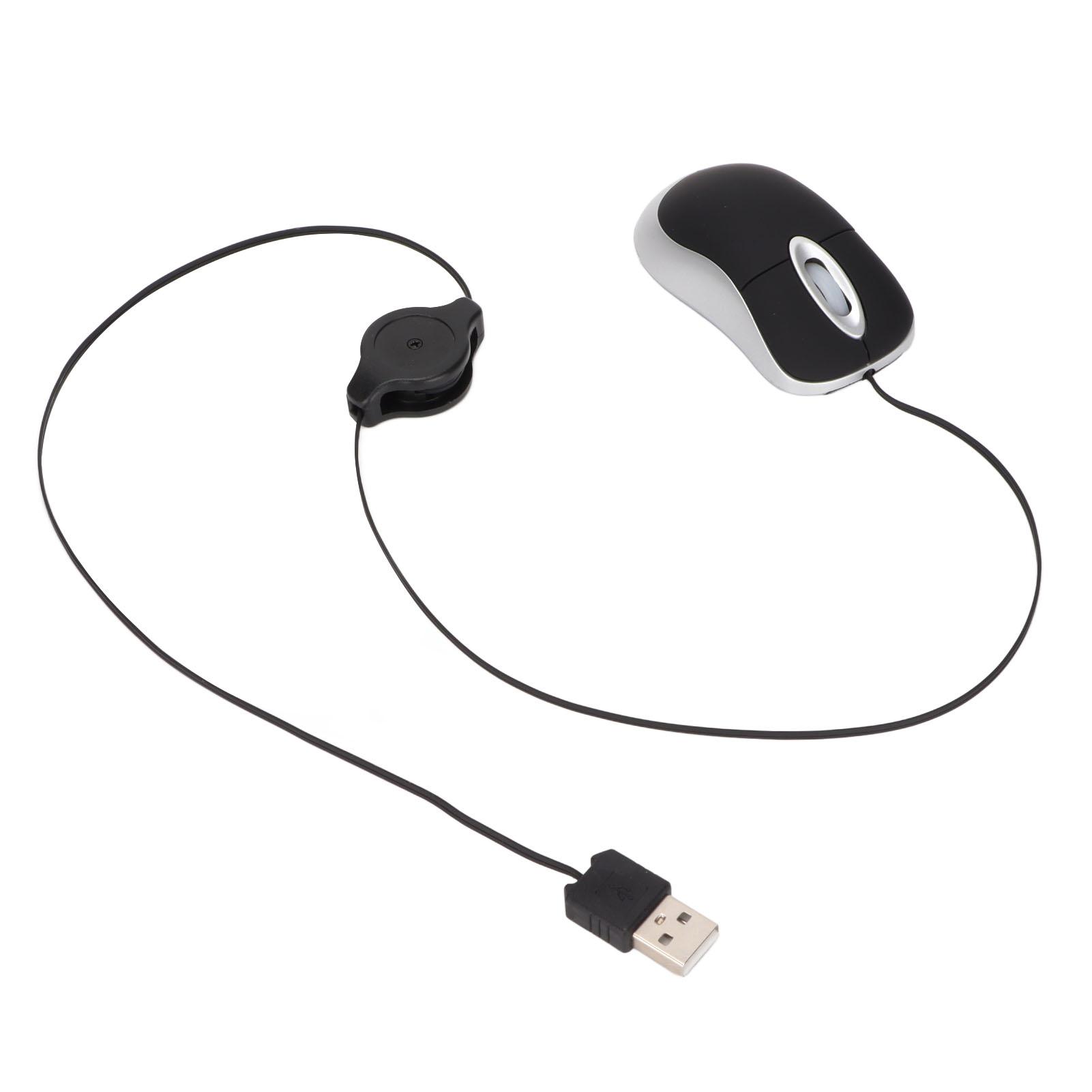 

Мини-мышь Модная глянцевая поверхность 68 см Втягивающийся шнур Plug and Play Портативная широкая