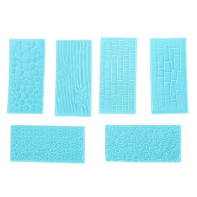 6PCS Cake Pattern Molds Hard Plastic Texture Embossing Mould Fondant Sugarcraft Stamps Decorating
