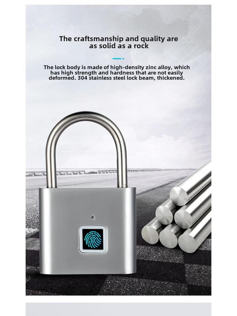 Smart Outdoor Fingerprint Padlock, Waterproof and Rust-proof. Electronic, Anti-theft, Password Lock for Doors, Cabinets.
