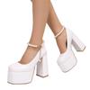 Europe, America Hate Sky High Catwalk High Heels New Sexy Thin Heel Shallow Mouth Pearl Single Shoes