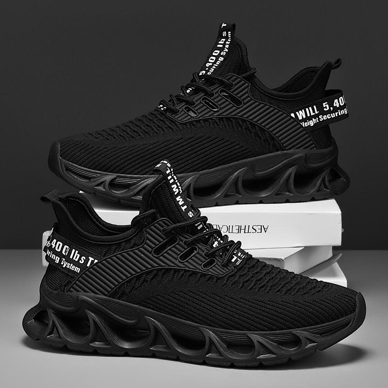 

Кроссовки мужские сетчатые дышащие плоские удобные амортизирующие повседневные кроссовки 2025 новые модные оригинальные теннисные туфли для мужчин 45 чёрный