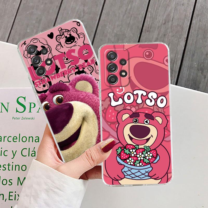 Clear Case For Samsung Galaxy A57 A37 A56 5G A36 Cases A55 A54 A35 A26 A07 A17 A16 A06 A34 A15 Soft Cover Strawberry Bear Lotso