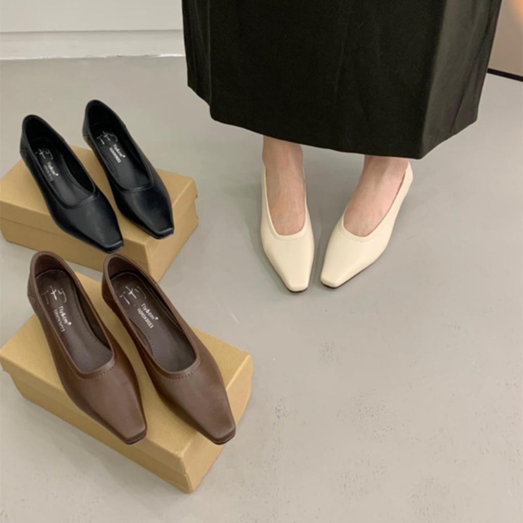 Fashion Bailamos Women Pumps Shoes Fashion Shallow Slip On Ladies Eelgant Single Shoes Square High Heel Outdoor Dress Pumps Mujer