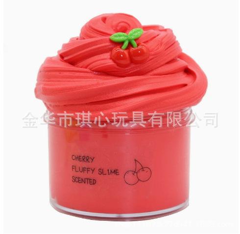 60ml  Cherry Scented Slime Fruit Modeling Clay Plasticine Cotton Mud DIY Toys, Sensory Stress Relief Gift