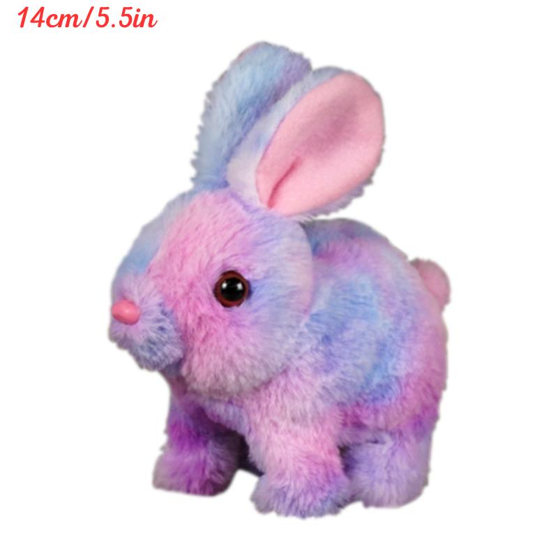Cute Electric Rabbit Interactive Plush Toys Bunny With Carrot Walking Wiggle Ears Wag Tail Stuffed Peluche Doll Birthday Gifts