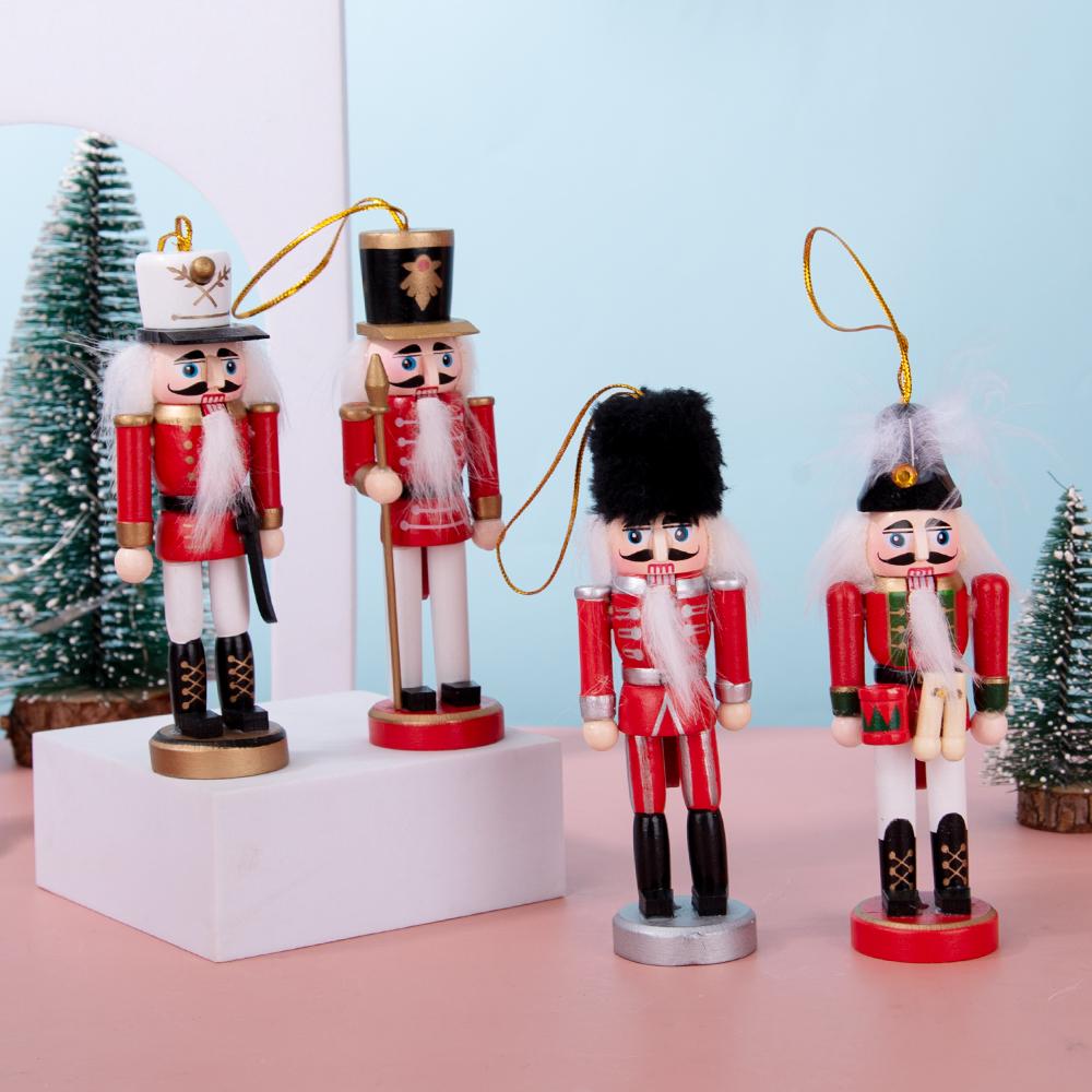 Classic Red & Gold Soldier Nutcracker Ornament Set