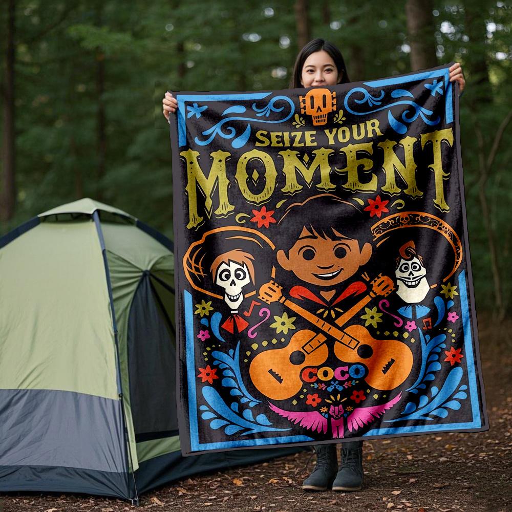 

1pc, Disney Coco Miguel Blanket Cartoon Throw for Outdoor Blankets, All Season Use, Living Room, Travel, Camping 80x120cm