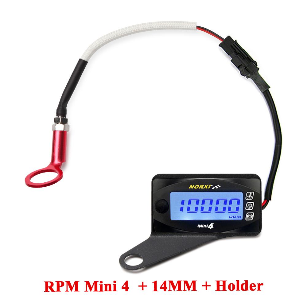 Motorcycles cylinder head temperature Voltage Time RPM  Norxi  Mini 4 in 1 LED Digital Display Quad meter for nmax with holder