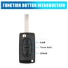 uxcell Car Key Shell Raw Fresh Key Fob Remote Control 3 Buttons Compatible with Peugeot for 207 307cc 308