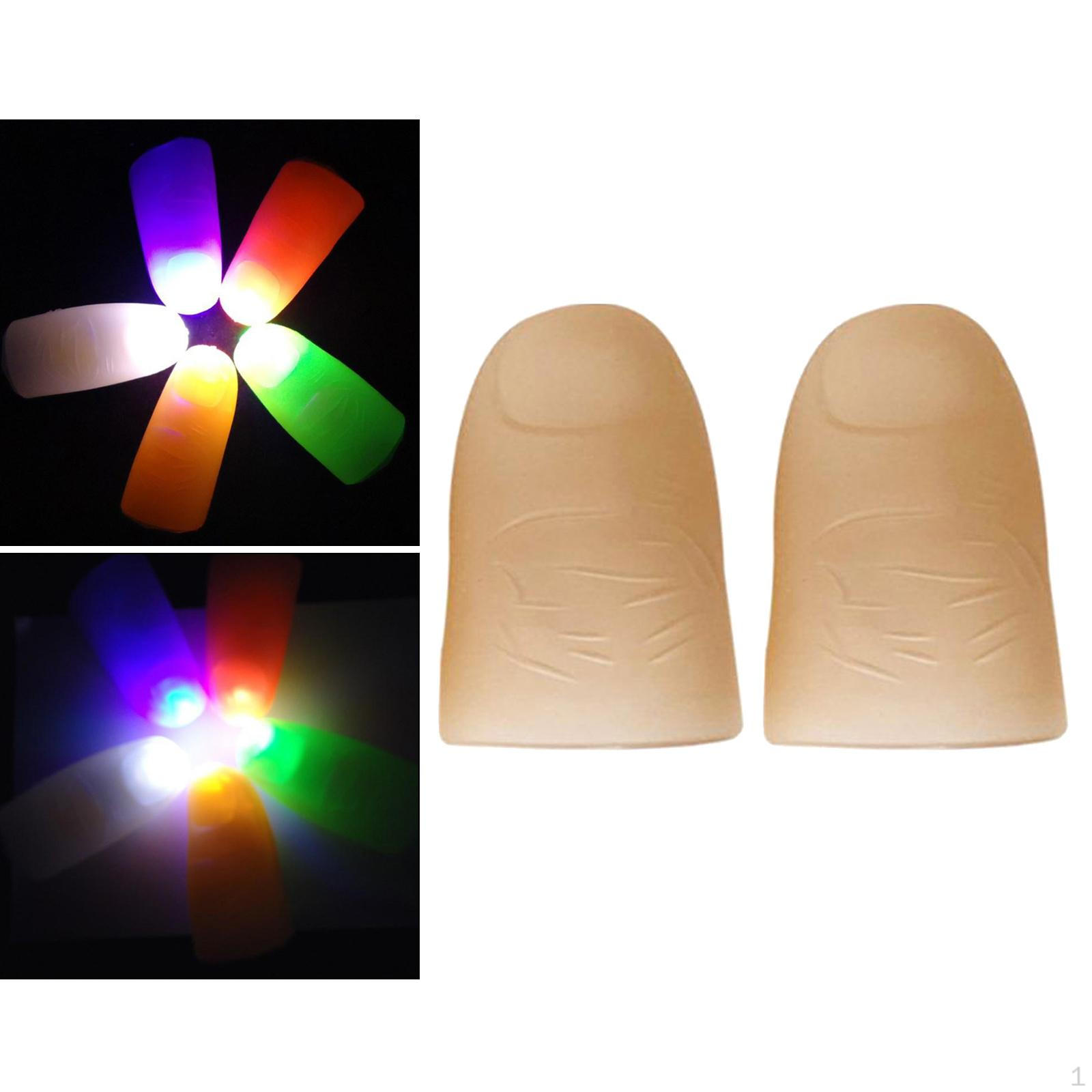 

2 PIECES LED Finger Lamp Thumbs Light Trick Flashing Thumb Toy Tool Accessories 4 Multicolor Light