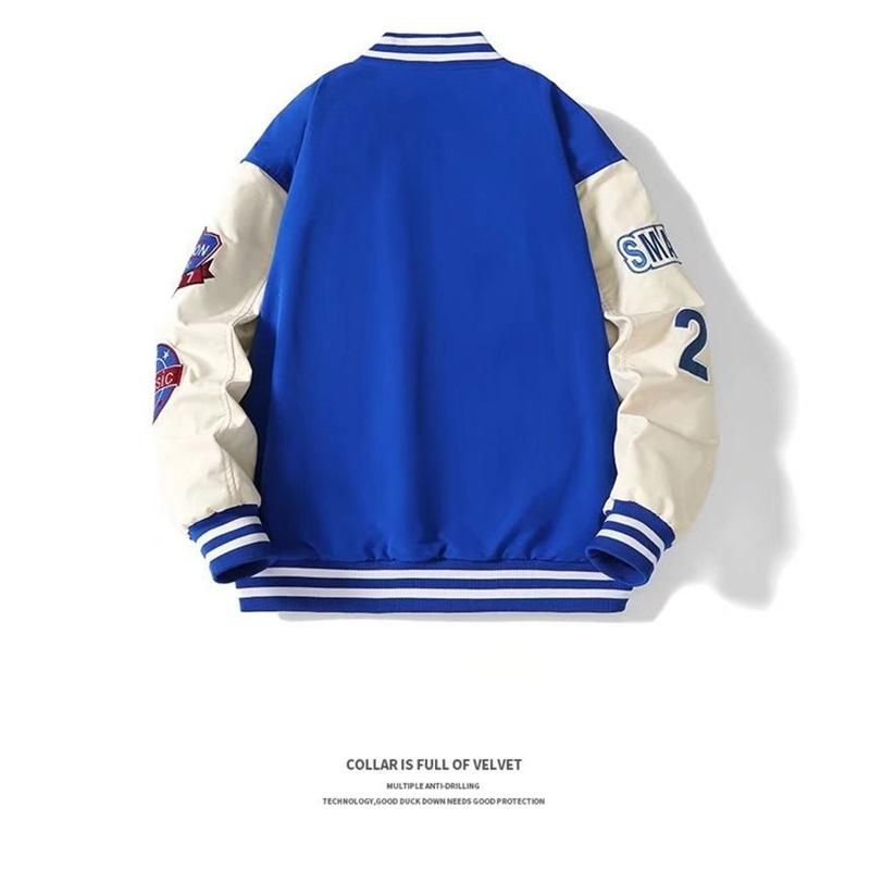 Letter Patch Baseball Jacket Casual Loose Varsity Coat