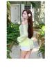Sheer Long Sleeve Cover-Up Bikini Swimsuit Set for Beach Vacation