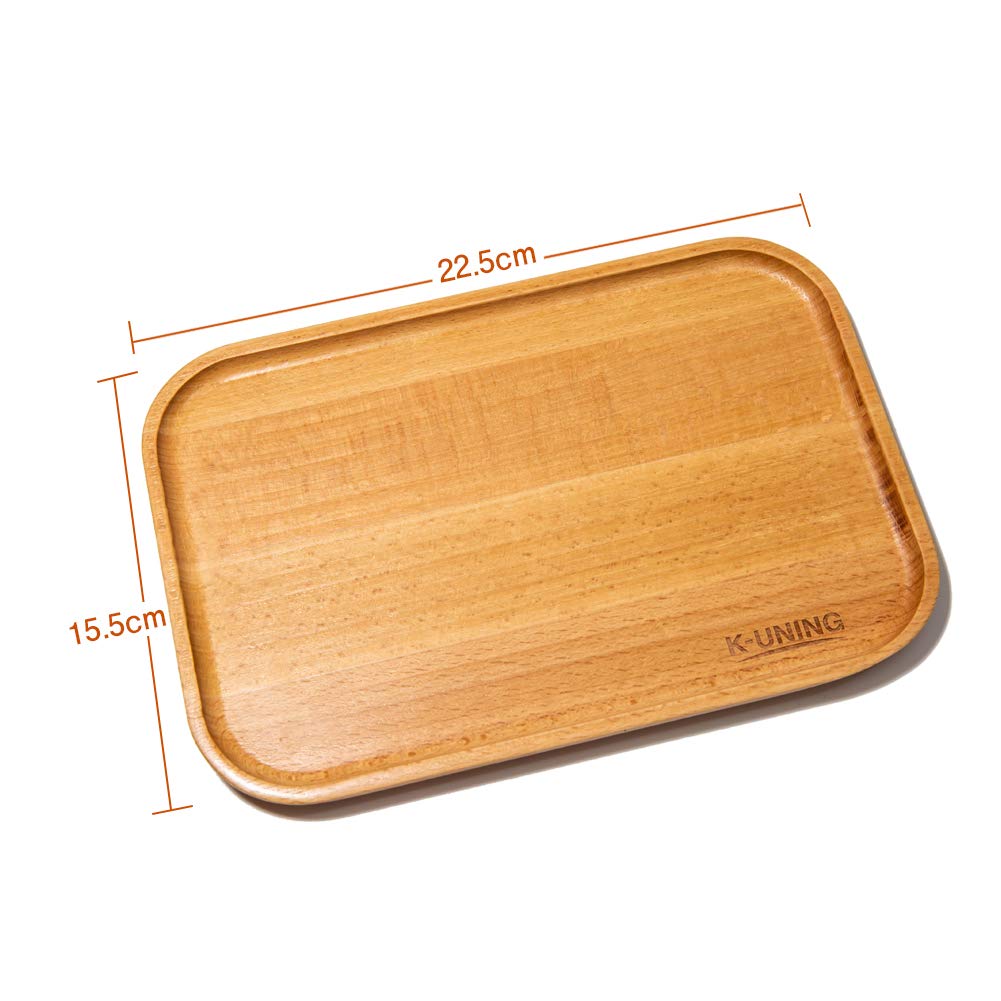 K-UNING Coffee Tray, Cafe Tray, Small Item Holder, Wooden, 225155mm, Square, Japanese Urethane Coating (Coffee Tray Small)