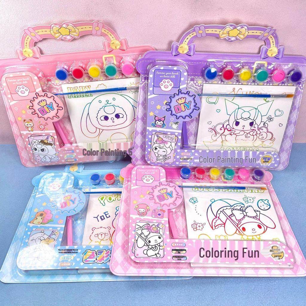 Kids' Cute Colorful Acrylic Paint Set with Easel - Fun DIY Art Gift
