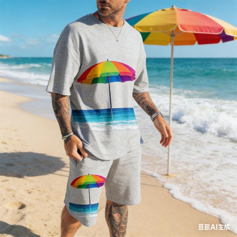 2026 Summer Men's Black White Flower Comfortable Breathable