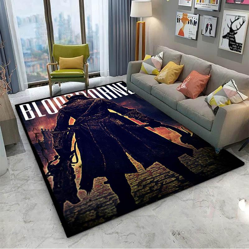 3D B-Bloodborne-S Classic Video Game Cartoon Carpet Rug Art for Room Decor Sofa Halloween Gifts Fans Area Rug Non-slip Floor Mat