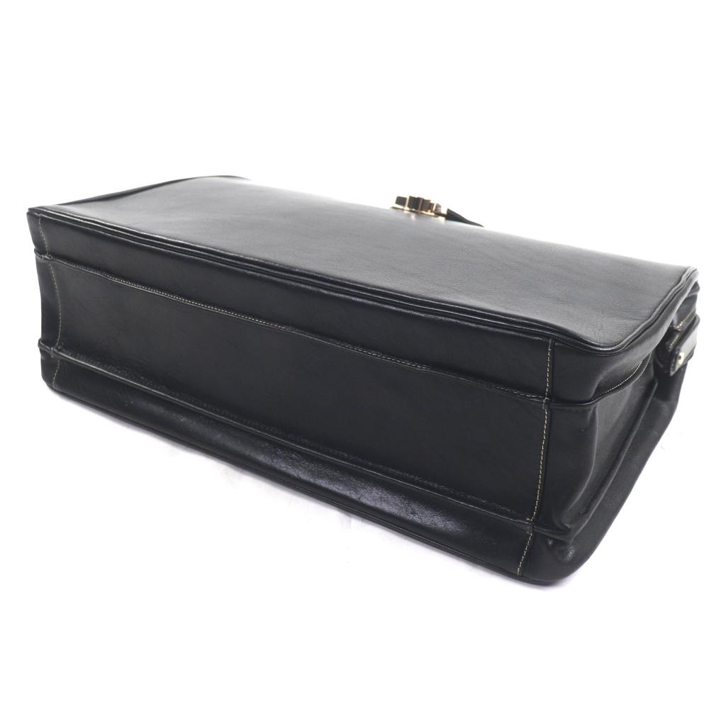 Great GOLD PFEIL Briefcase Lockable doctor bag/Dulles bag black leather mens Used