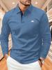 Men's Golf Polo Shirts Long Sleeve Casual Summer Printed T-Shirt - Stylish and Versatile Top, Geometric Design, Lightweight Polo Golf Shirt