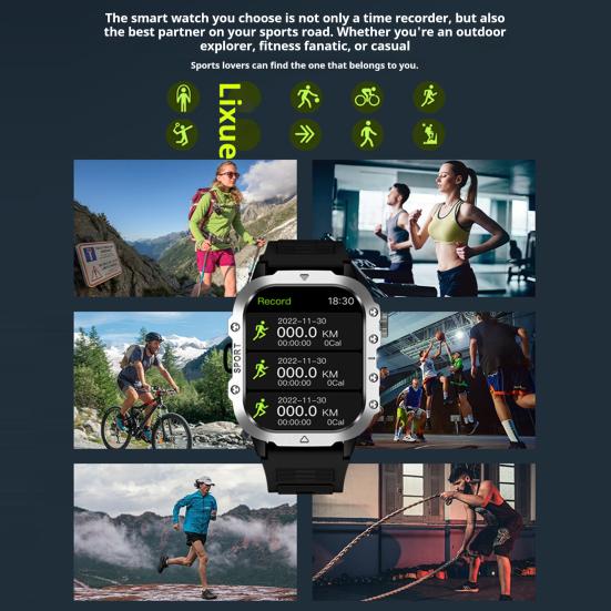 Bluetooth-kompatibel Smartklokke Stabil tilkobling Flere moduser Helseovervåking Sportsklokke Aktivitetsmåler