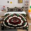 Stained Glass Rose Decoration Set Multiple sizes kid's and adults' bedroom Exquisite 3PC bedding set gift