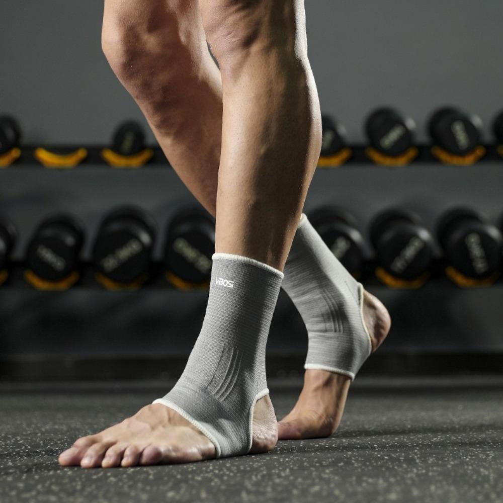 1 Pair Breathable Elastic Ankle Support Sleeves One Size For Running Basketball Cycling Sports Injury Prevention