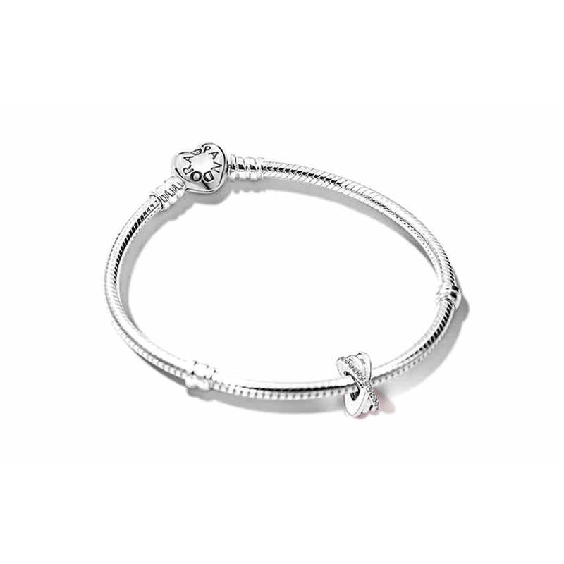 Pandora Star Ring Peach Heart Classic Snake Bone Chain Set 925 Silver Bracelet Women s Silver ZT10934