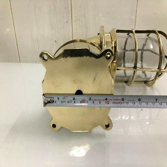 Vintage Bulkhead Light 1pc W/ Copper Shade & Junction Box