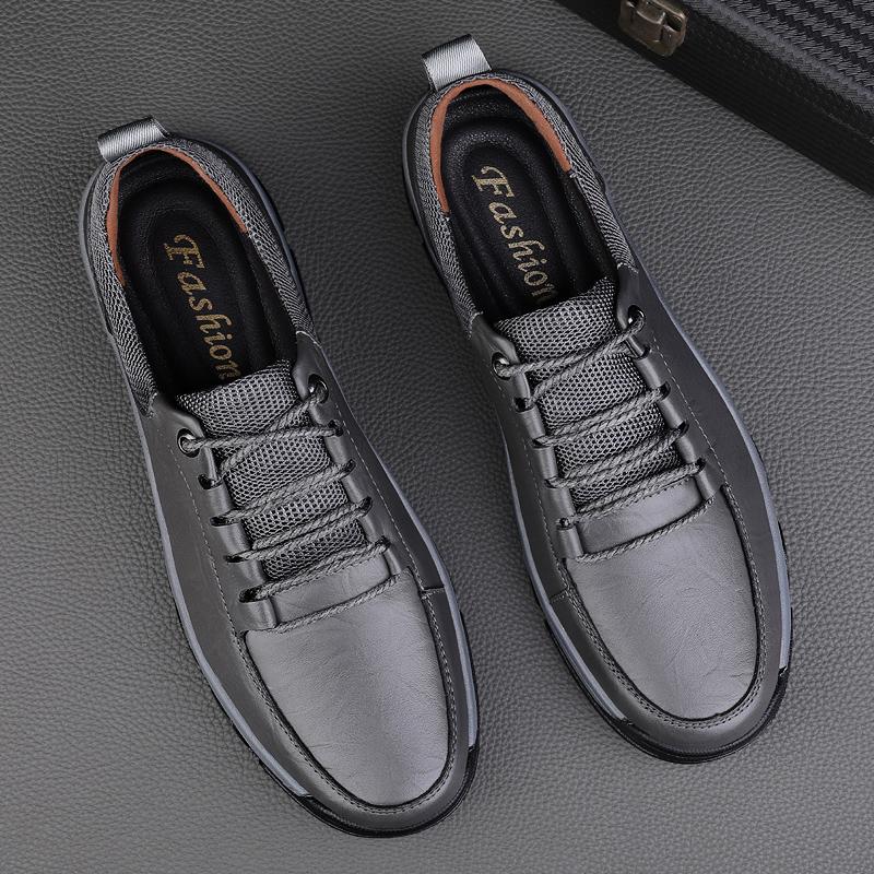 FashionLuxury Brand Mens Oxford Shoes Low-top Lace Up Outdoor Shoes Genuine Cow Leather Formal Walking Sneakers Eisure Treking Footwear